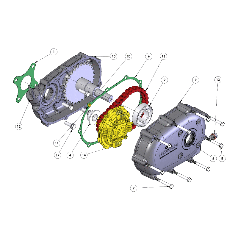 Noram Reduction Gearbox GB27575 Karting BeNeDu Racing